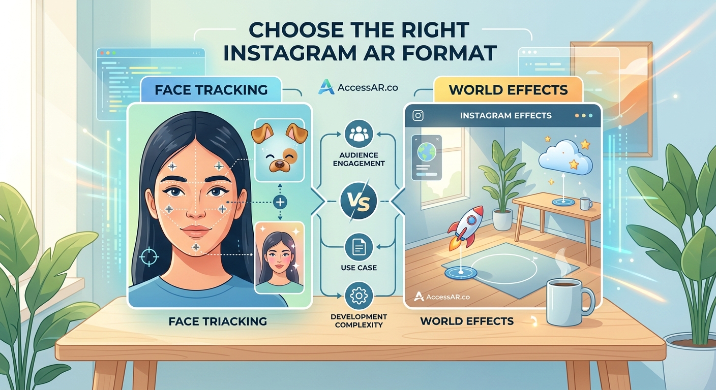 Face Tracking vs World Effects: Choosing the Right Instagram AR Format - Illustration 1